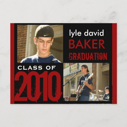 卒業パーティー招待状はがき インビテーションポストカード (正面)