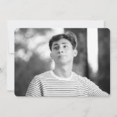 卒業パーティー招待状シンプル白黒 招待状 (裏面)