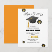 卒業パーティー招待状テンプレート 編集可能な卒業 招待状 (正面/裏面)