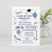 卒業パーティー招待状ノートブックページ 招待状 (スタンド正面)