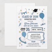卒業パーティー招待状ノートブックページ 招待状 (正面/裏面)