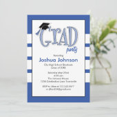 卒業パーティー招待状ブルー 招待状 (スタンド正面)