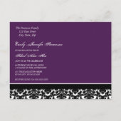 卒業パーティー招待状ポストカードパープルブラック インビテーションポストカード (裏面)