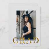 卒業パーティー招待状ミニマル、フォトグラードパーティー 招待状 (正面/裏面)