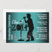 卒業パーティー招待状ミュージックメンコーリア 招待状 (正面/裏面)