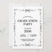 卒業パーティー招待状モダン、卒業パーティー 招待状 (正面)