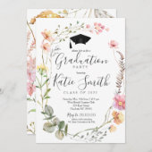 卒業パーティー招待状ワイルドフラワー卒業 招待状 (正面/裏面)