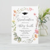 卒業パーティー招待状ワイルドフラワー卒業 招待状 (スタンド正面)