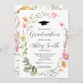 卒業パーティー招待状ワイルドフラワー卒業 招待状 (正面/裏面)