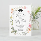 卒業パーティー招待状ワイルドフラワー卒業 招待状 (スタンド正面)
