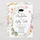 卒業パーティー招待状ワイルドフラワー卒業 招待状 (正面/裏面)