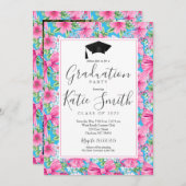 卒業パーティー招待状名門私立校風の卒業 招待状 (正面/裏面)