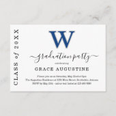 卒業パーティー招待状挿入w – 学校のロゴ エンクロージャーカード (正面)