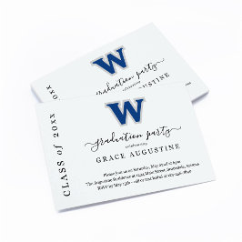 卒業パーティー招待状挿入w – 学校のロゴ エンクロージャーカード