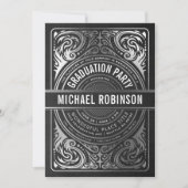 卒業パーティー招待状銀箔写真 招待状 (正面)