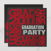 卒業パーティー招待状2011 Red 2 招待状 (正面/裏面)