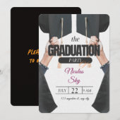 卒業パーティー招待状 – おしゃれなデザイン 招待状 (正面/裏面)