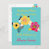 卒業パーティー招待状、はがき インビテーションポストカード (正面/裏面)