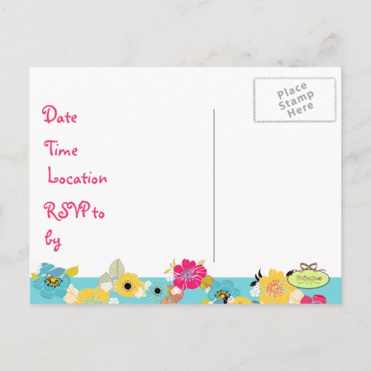 卒業パーティー招待状、はがき インビテーションポストカード (裏面)