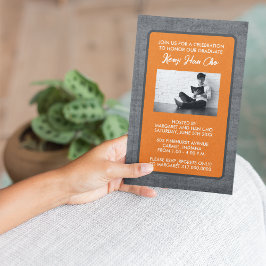 卒業パーティー招待状[オレンジ] 案内状