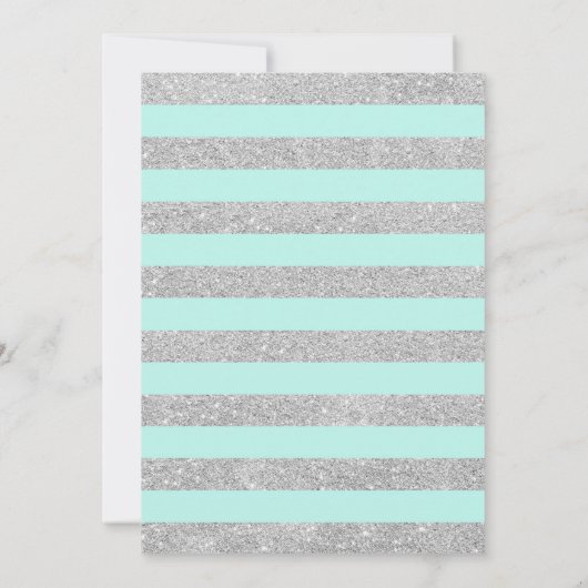 卒業パーティー招待状 – シルバーターコイズ 招待状 (裏面)