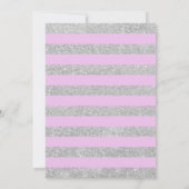 卒業パーティー招待状 – シルバーパープルピンク 招待状 (裏面)