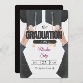 卒業パーティー招待状-スタイリッシュデザイン 招待状 (正面/裏面)