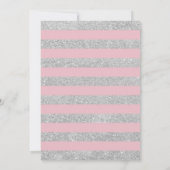 卒業パーティー招待状 – ピンクシルバー 招待状 (裏面)