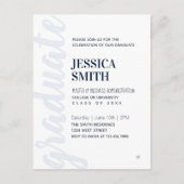 卒業パーティー招待状 モダン シンプル ポストカード (正面)