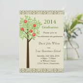 卒業パーティー招待状.リンゴ果樹。 招待状 (スタンド正面)