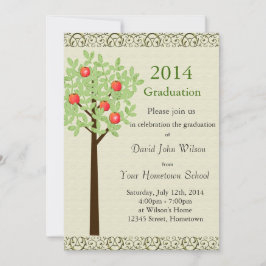 卒業パーティー招待状.リンゴ果樹。 招待状