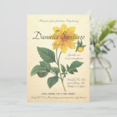 卒業パーティー招待状 | ヴィンテージ植物 招待状 (スタンド正面)