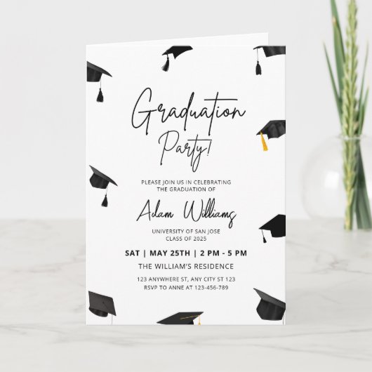 卒業パーティー招待状（大学卒業） 招待状 (正面)