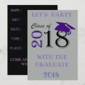 卒業パーティー招待状 招待状 (正面/裏面)