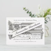 卒業パーティー招待状 | 最高のヴィンテージ 招待状 (スタンド正面)