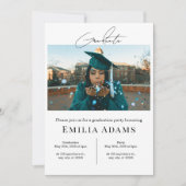 卒業パーティー招待状 現代の写真 卒業生 招待状 (正面)