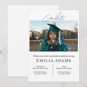 卒業パーティー招待状 現代の写真 卒業生 招待状 (正面/裏面)