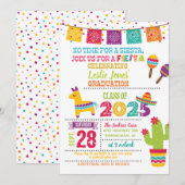 卒業パーティー招待状 - 白 (2025) 招待状 (正面/裏面)