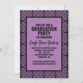 卒業パーティー招待状[紫] 招待状 (裏面)
