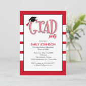 卒業パーティー招待状 赤 招待状 (スタンド正面)