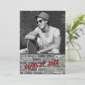 卒業パーティー招待状[赤] 招待状 (スタンド正面)