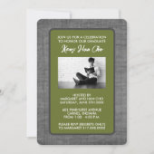 卒業パーティー招待状[軍隊グリーン] 案内状 (正面)