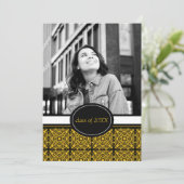 卒業パーティー招待状[金ゴールド] 招待状 (スタンド正面)