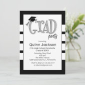 卒業パーティー招待状 黒 招待状 (スタンド正面)