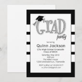 卒業パーティー招待状 黒 招待状 (正面/裏面)