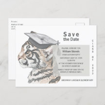 卒業パーティー日付の保存招待状はがき