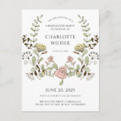 卒業パーティー春の花 インビテーションポストカード (正面)