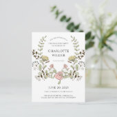 卒業パーティー春の花 インビテーションポストカード (スタンド正面)