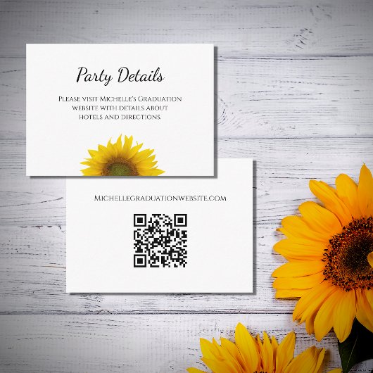 卒業パーティー植物用ひまわり エンクロージャーカード