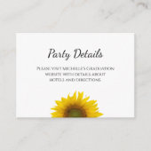 卒業パーティー植物用ひまわり エンクロージャーカード (正面)